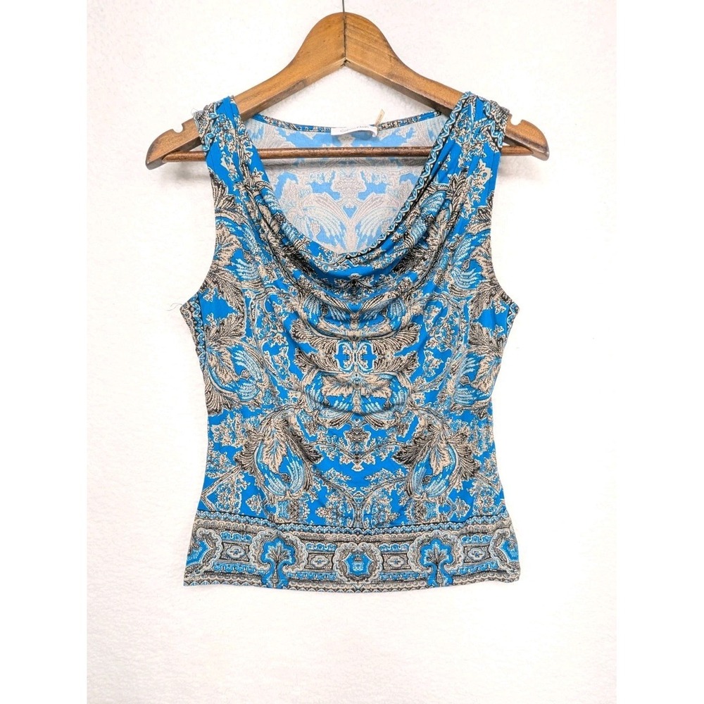 Calvin Klein Women's Sleeveless Blouse Paisley Petites Large‎
